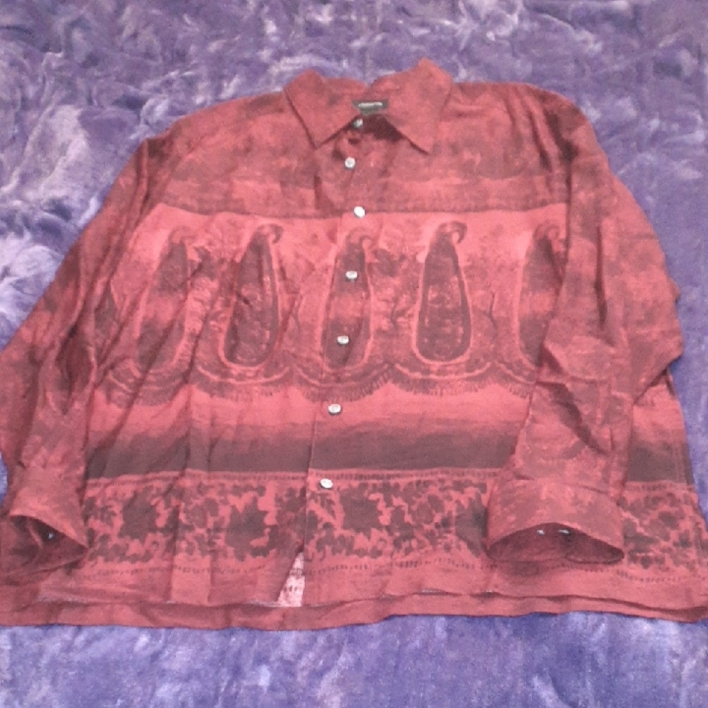 Claiborne Red Casual Button Down Shirt